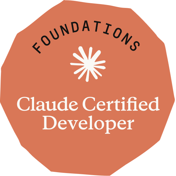 Claude Certified Developer - Foundations badge issued by Anthropic